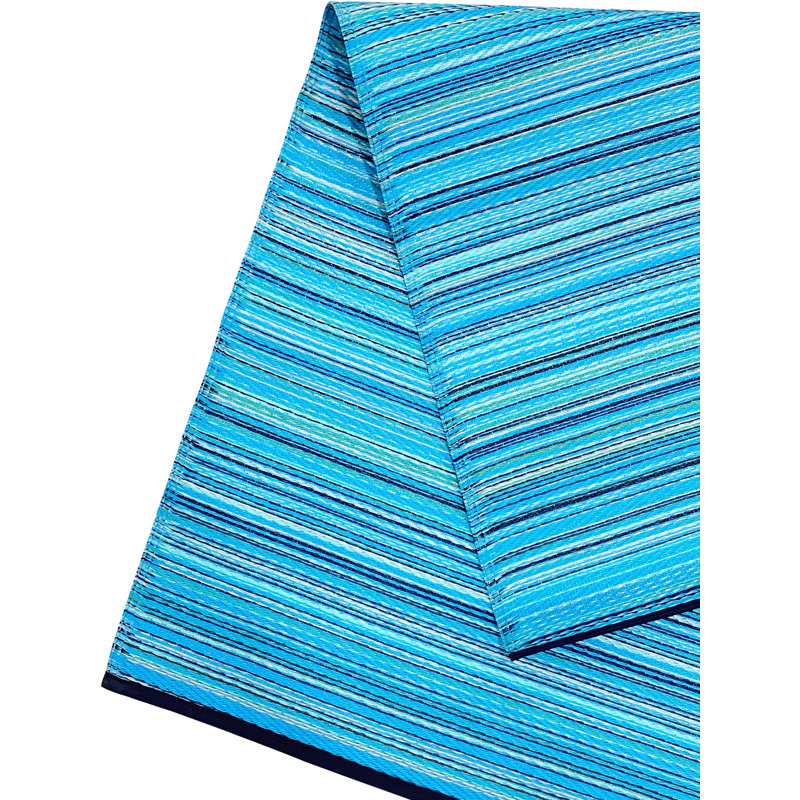 Breakwater Bay Hicklin Handmade Flatweave Blue Indoor/Outdoor Rug